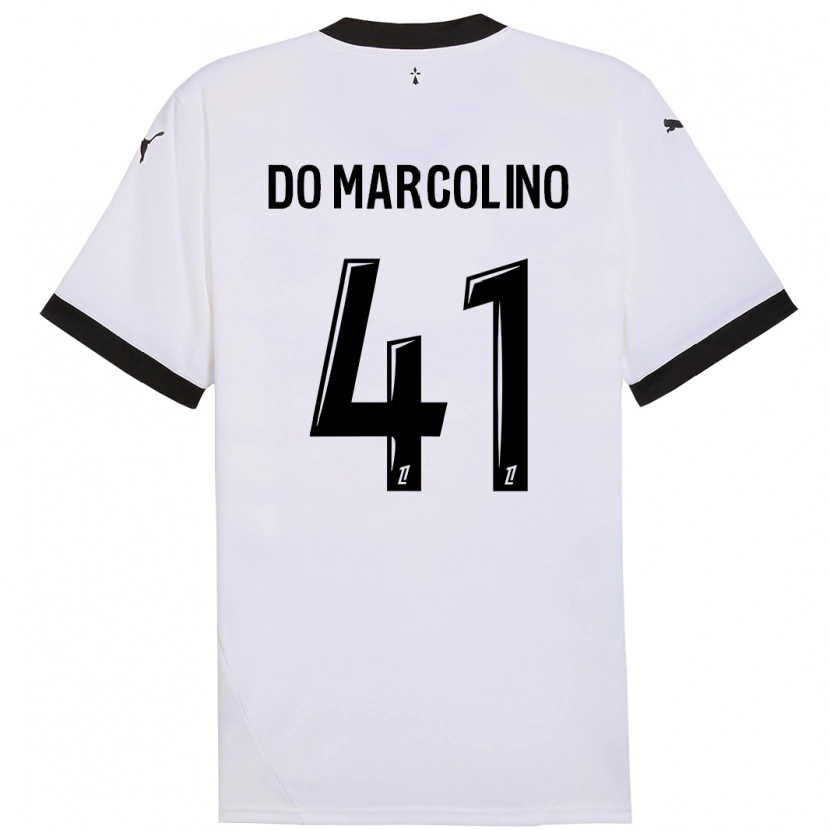 Danxen Kinder Alan Do Marcolino #41 Weiß Schwarz Auswärtstrikot Trikot 2024/25 T-Shirt