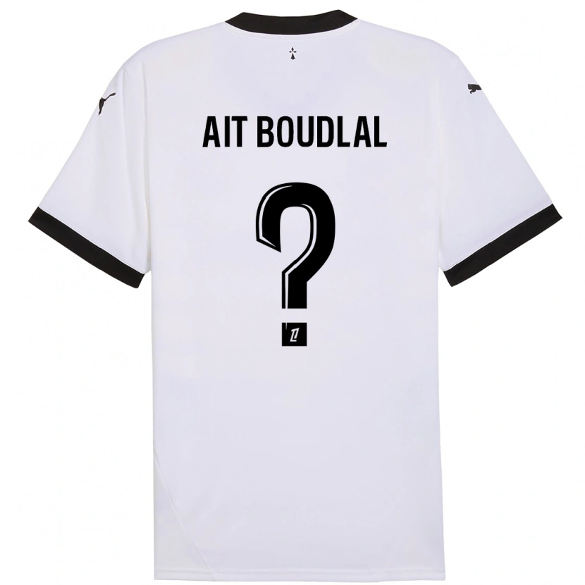 Danxen Kinder Abdelhamid Ait Boudlal #0 Weiß Schwarz Auswärtstrikot Trikot 2024/25 T-Shirt