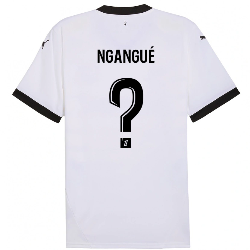 Danxen Kinder Maurice Ngangué #0 Weiß Schwarz Auswärtstrikot Trikot 2024/25 T-Shirt