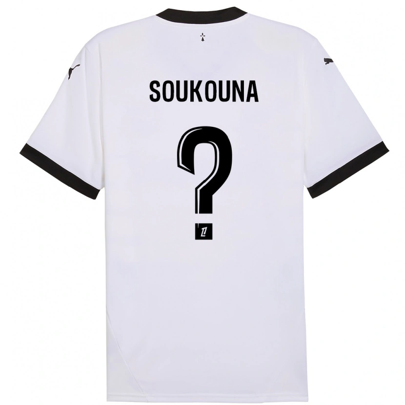 Danxen Kinder Isiaka Soukouna #0 Weiß Schwarz Auswärtstrikot Trikot 2024/25 T-Shirt