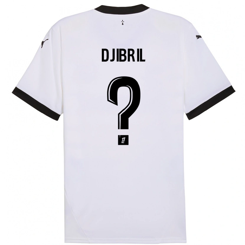 Danxen Kinder Djibril Diallo #0 Weiß Schwarz Auswärtstrikot Trikot 2024/25 T-Shirt