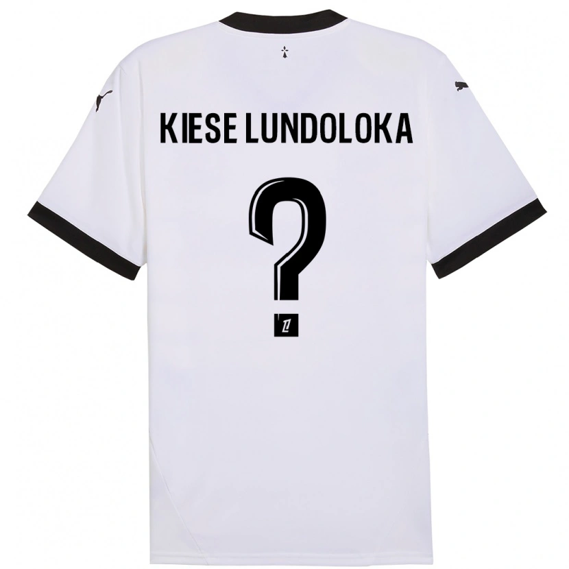 Danxen Kinder Jeanslor Kiese Lundoloka #0 Weiß Schwarz Auswärtstrikot Trikot 2024/25 T-Shirt