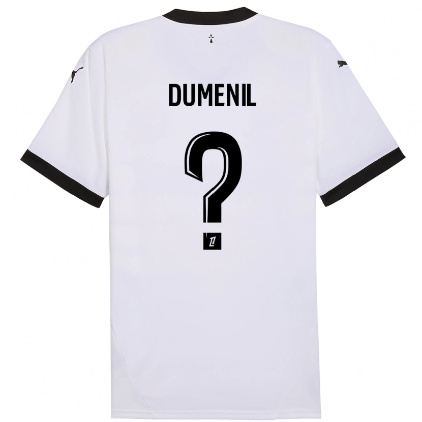 Danxen Kinder Kylian Dumenil #0 Weiß Schwarz Auswärtstrikot Trikot 2024/25 T-Shirt