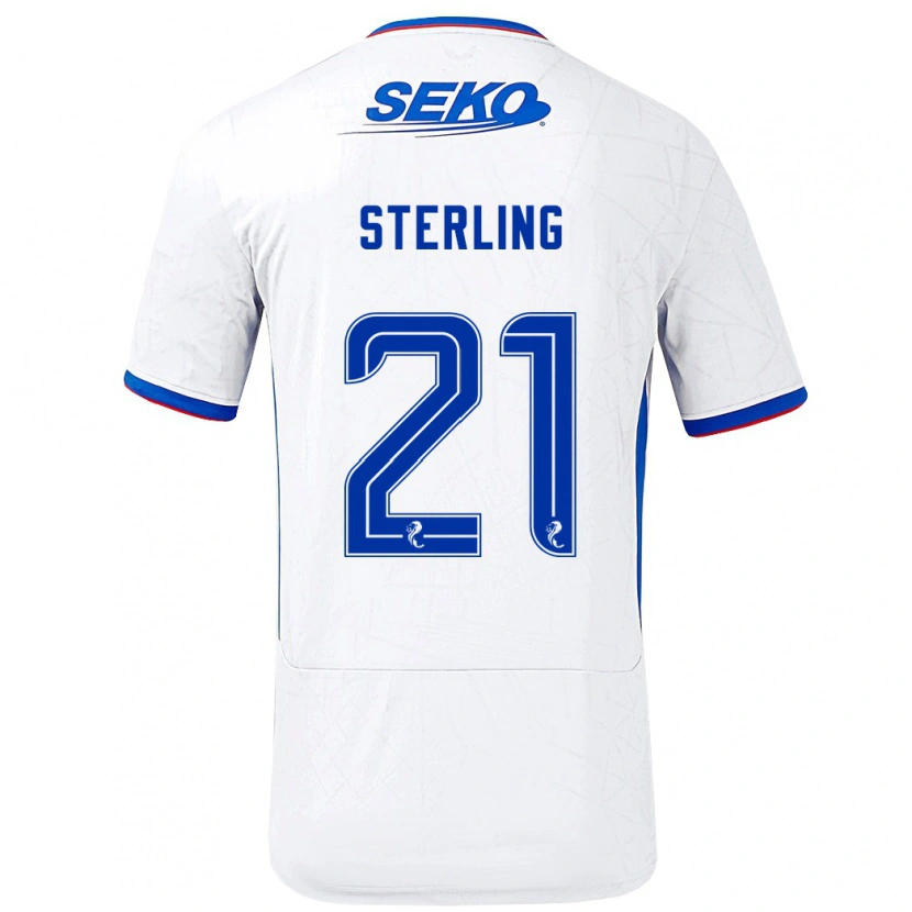 Danxen Kinder Dujon Sterling #21 Weiß Blau Auswärtstrikot Trikot 2024/25 T-Shirt