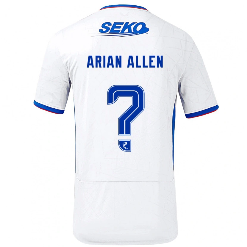 Danxen Kinder Arian Allen #0 Weiß Blau Auswärtstrikot Trikot 2024/25 T-Shirt