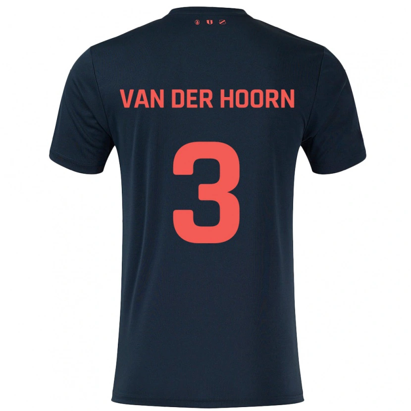 Danxen Kinder Mike Van Der Hoorn #3 Schwarz Rot Auswärtstrikot Trikot 2024/25 T-Shirt