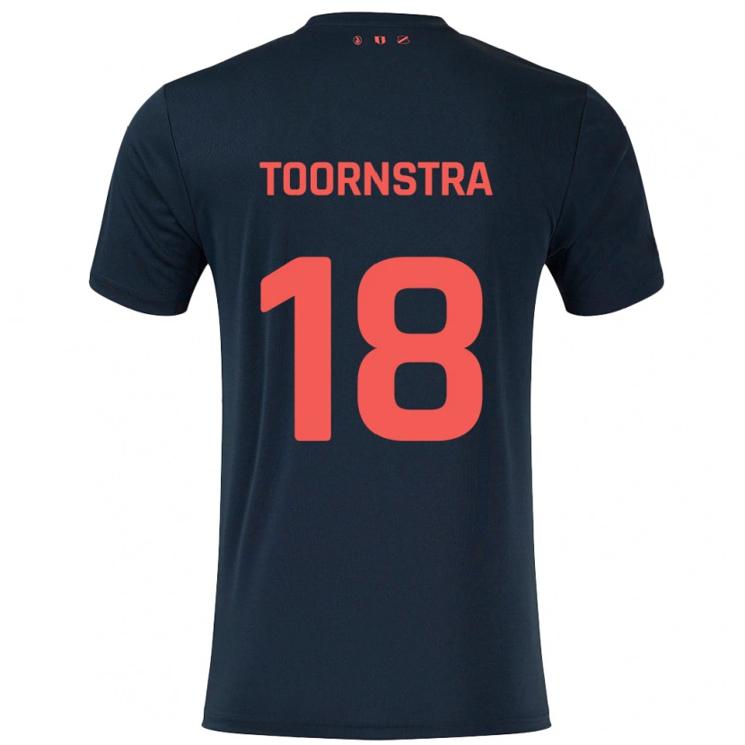 Danxen Kinder Jens Toornstra #18 Schwarz Rot Auswärtstrikot Trikot 2024/25 T-Shirt