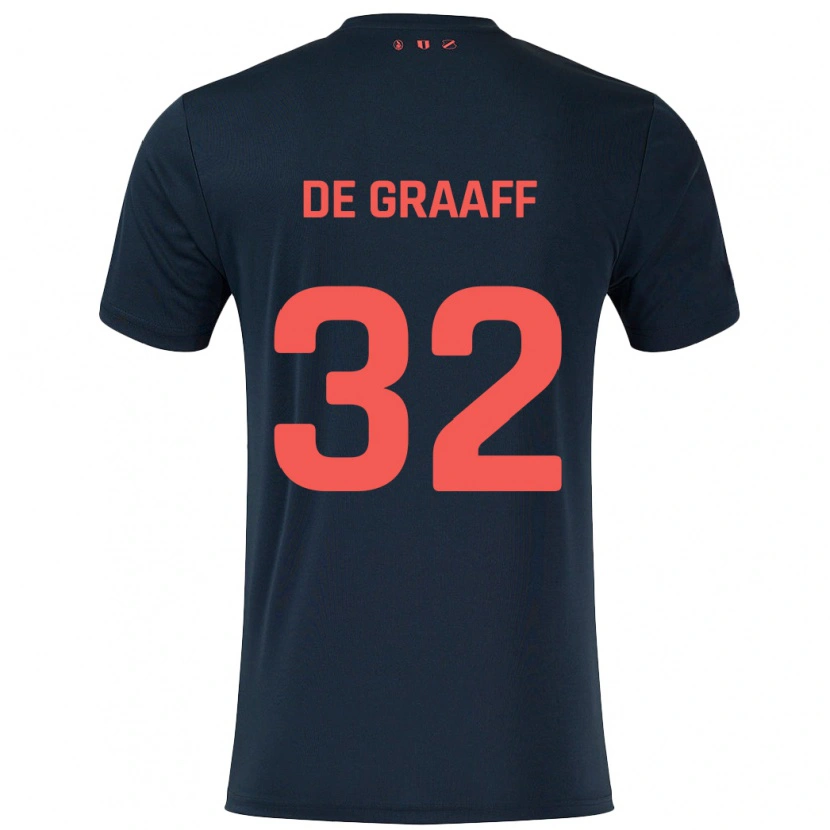 Danxen Kinder Tom De Graaff #32 Schwarz Rot Auswärtstrikot Trikot 2024/25 T-Shirt