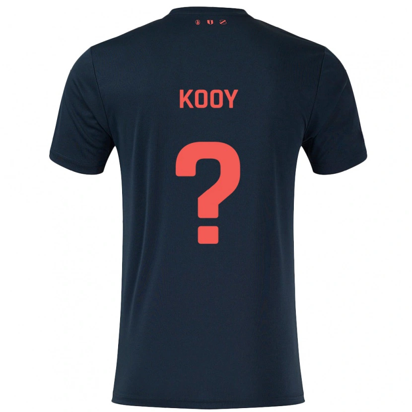 Danxen Kinder Wessel Kooy #0 Schwarz Rot Auswärtstrikot Trikot 2024/25 T-Shirt