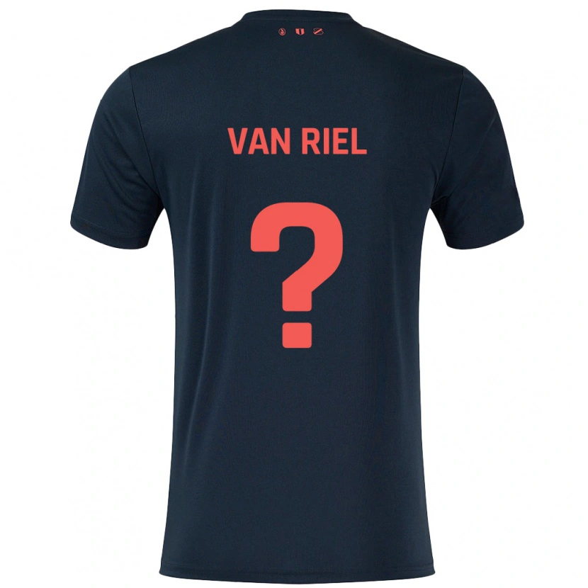 Danxen Kinder Jesper Van Riel #0 Schwarz Rot Auswärtstrikot Trikot 2024/25 T-Shirt