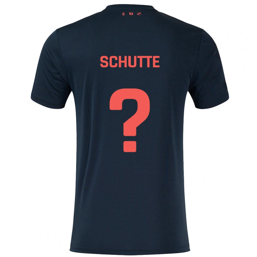 Danxen Kinder Olivier Schutte #0 Schwarz Rot Auswärtstrikot Trikot 2024/25 T-Shirt