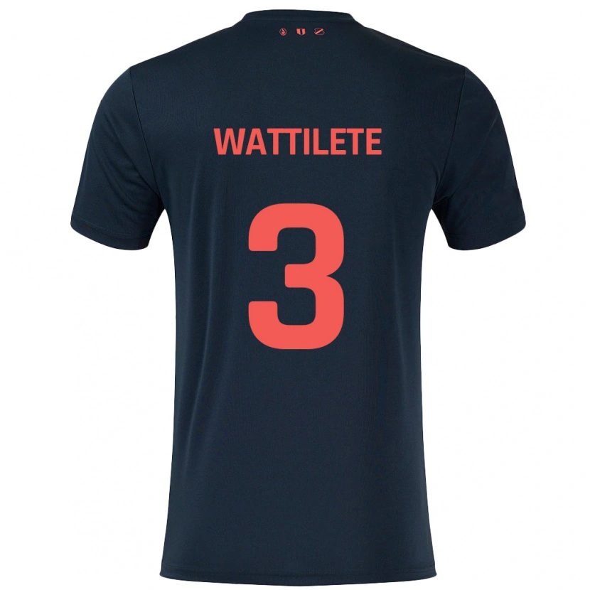 Danxen Kinder Julia Wattilete #3 Schwarz Rot Auswärtstrikot Trikot 2024/25 T-Shirt