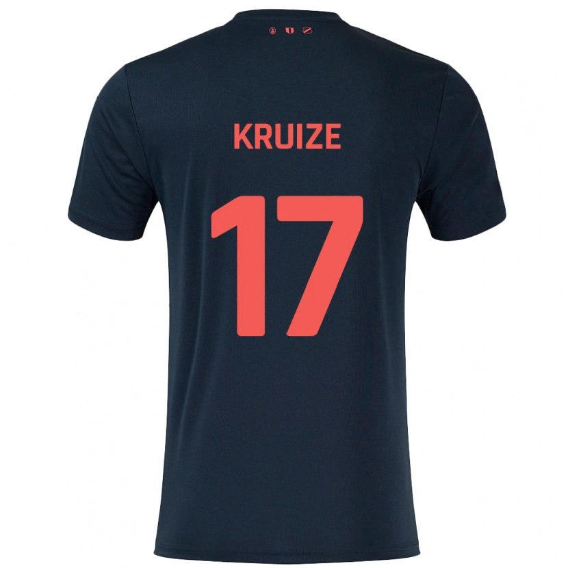 Danxen Kinder Elisha Kruize #17 Schwarz Rot Auswärtstrikot Trikot 2024/25 T-Shirt