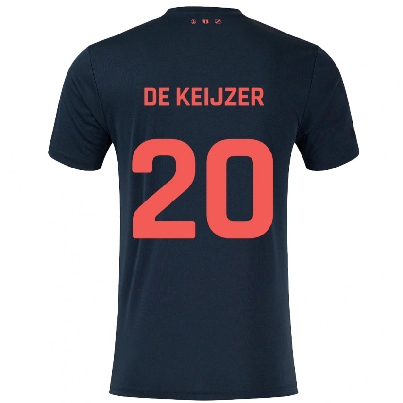 Danxen Kinder Lotje De Keijzer #20 Schwarz Rot Auswärtstrikot Trikot 2024/25 T-Shirt