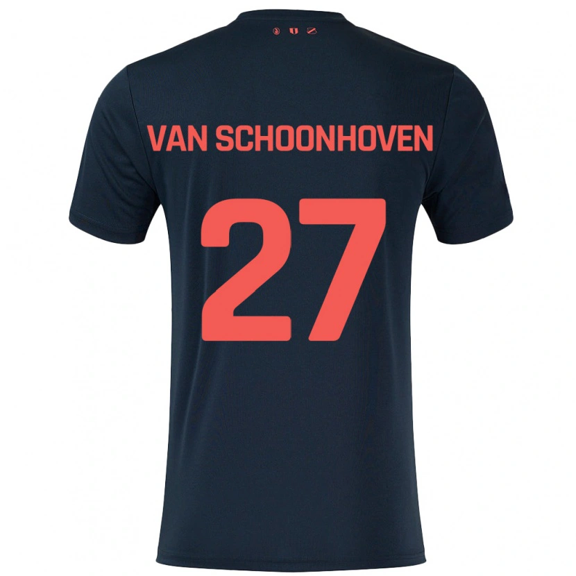 Danxen Kinder Nurija Van Schoonhoven #27 Schwarz Rot Auswärtstrikot Trikot 2024/25 T-Shirt