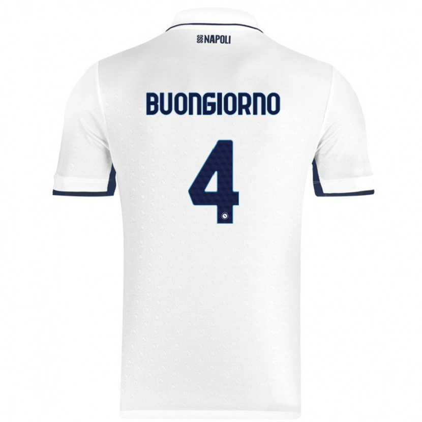 Danxen Kinder Alessandro Buongiorno #4 Weiß Königsblau Auswärtstrikot Trikot 2024/25 T-Shirt