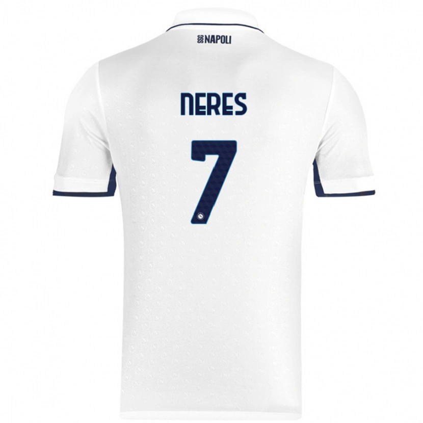 Danxen Kinder David Neres #7 Weiß Königsblau Auswärtstrikot Trikot 2024/25 T-Shirt