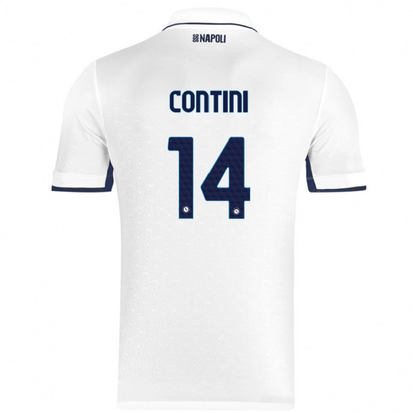 Danxen Kinder Nikita Contini #14 Weiß Königsblau Auswärtstrikot Trikot 2024/25 T-Shirt