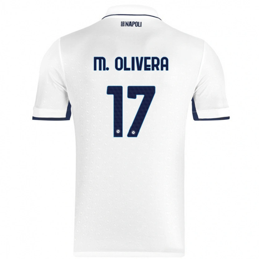 Danxen Kinder Mathías Olivera #17 Weiß Königsblau Auswärtstrikot Trikot 2024/25 T-Shirt