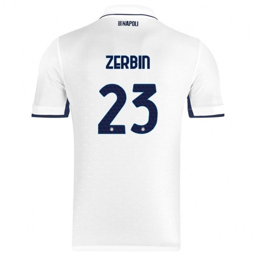 Danxen Kinder Alessio Zerbin #23 Weiß Königsblau Auswärtstrikot Trikot 2024/25 T-Shirt