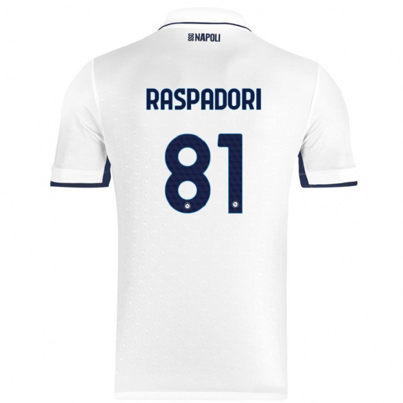 Danxen Kinder Giacomo Raspadori #81 Weiß Königsblau Auswärtstrikot Trikot 2024/25 T-Shirt