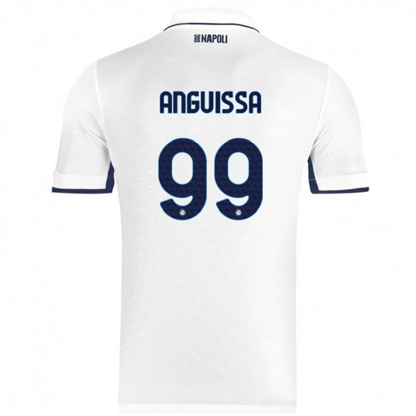 Danxen Kinder Frank Anguissa #99 Weiß Königsblau Auswärtstrikot Trikot 2024/25 T-Shirt