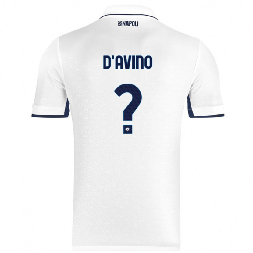 Danxen Kinder Luigi D'avino #0 Weiß Königsblau Auswärtstrikot Trikot 2024/25 T-Shirt