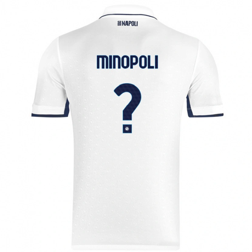 Danxen Kinder Francesco Minopoli #0 Weiß Königsblau Auswärtstrikot Trikot 2024/25 T-Shirt