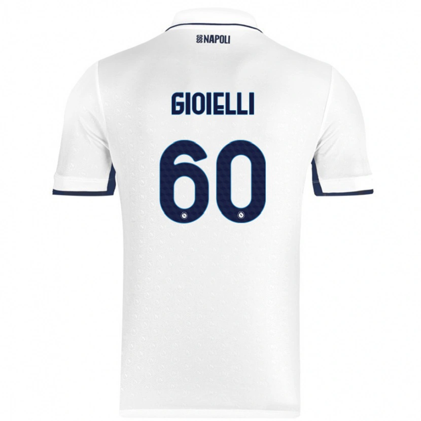 Danxen Kinder Francesco Gioielli #60 Weiß Königsblau Auswärtstrikot Trikot 2024/25 T-Shirt