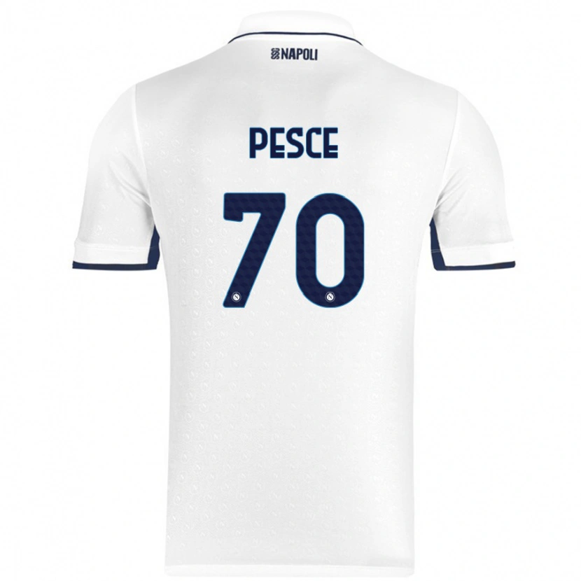 Danxen Kinder Antonio Pesce #70 Weiß Königsblau Auswärtstrikot Trikot 2024/25 T-Shirt