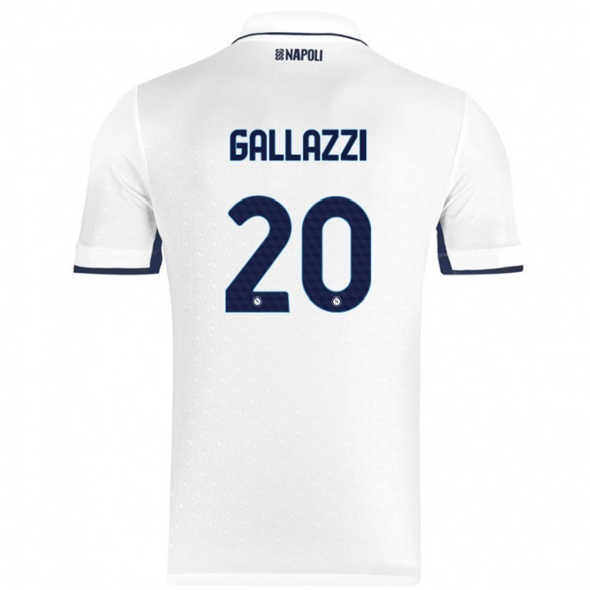 Danxen Kinder Valentina Gallazzi #20 Weiß Königsblau Auswärtstrikot Trikot 2024/25 T-Shirt