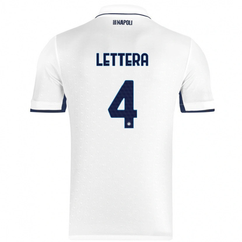 Danxen Kinder Alessio Lettera #4 Weiß Königsblau Auswärtstrikot Trikot 2024/25 T-Shirt