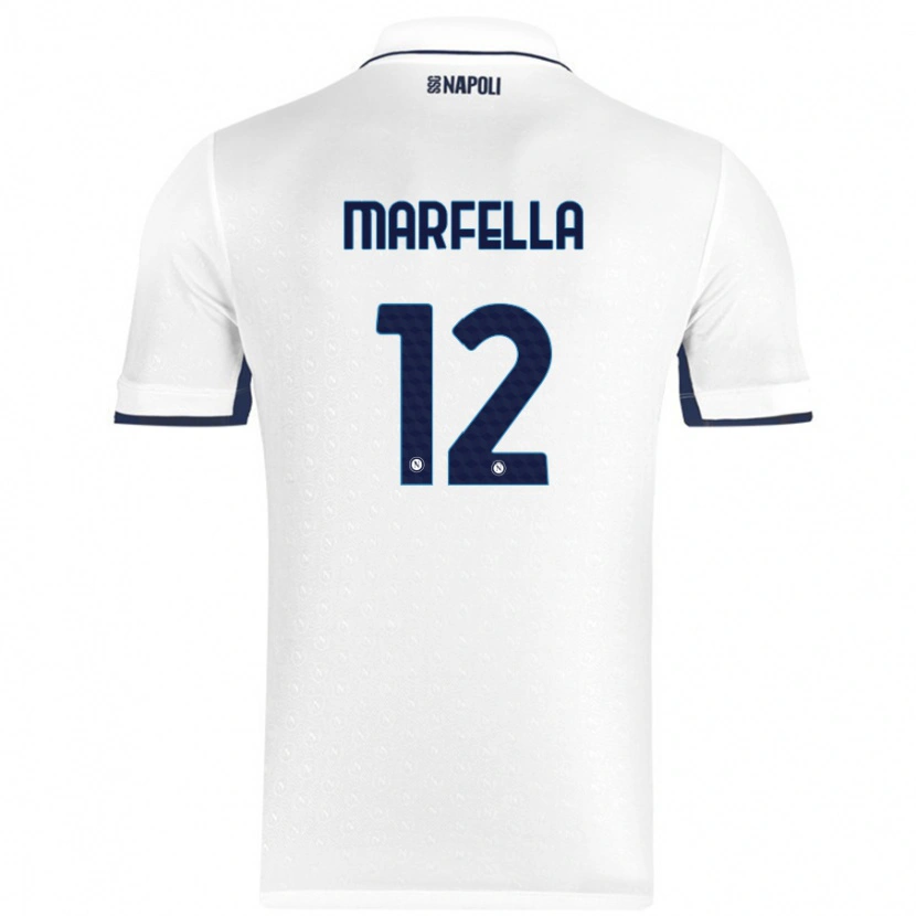 Danxen Kinder Davide Marfella #12 Weiß Königsblau Auswärtstrikot Trikot 2024/25 T-Shirt