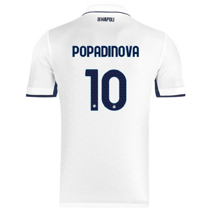 Danxen Kinder Evdokiya Popadinova #10 Weiß Königsblau Auswärtstrikot Trikot 2024/25 T-Shirt