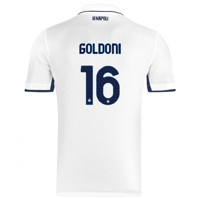 Danxen Kinder Eleonora Goldoni #16 Weiß Königsblau Auswärtstrikot Trikot 2024/25 T-Shirt