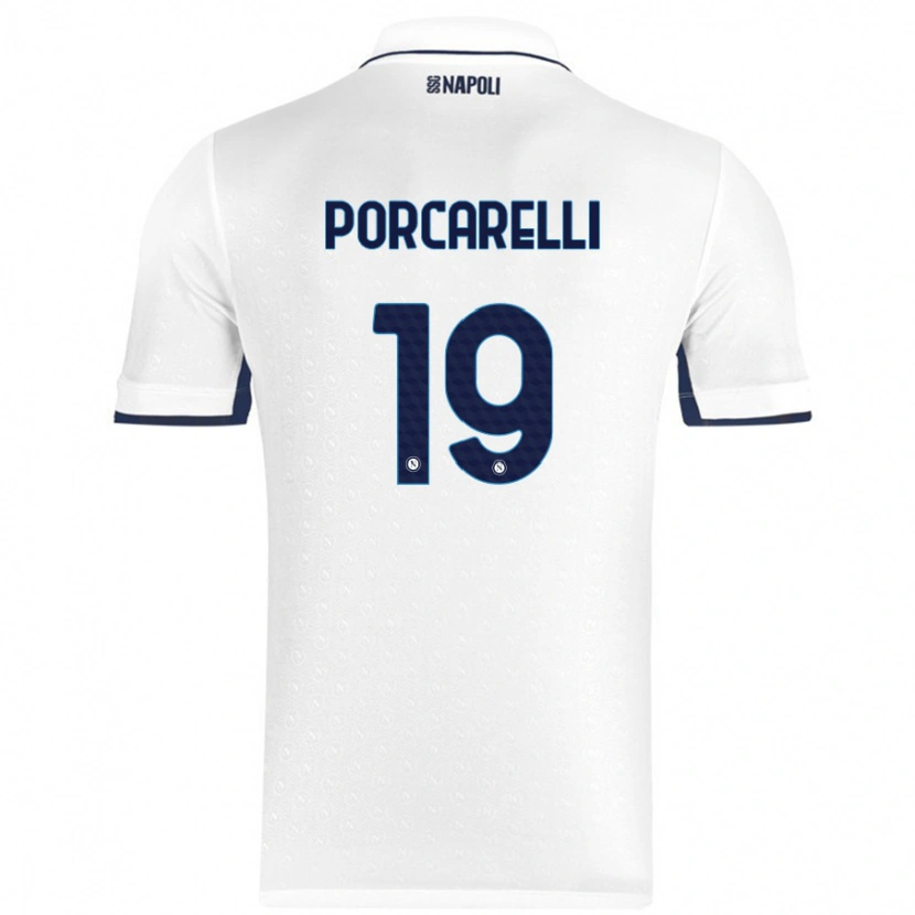 Danxen Kinder Maddelena Porcarelli #19 Weiß Königsblau Auswärtstrikot Trikot 2024/25 T-Shirt