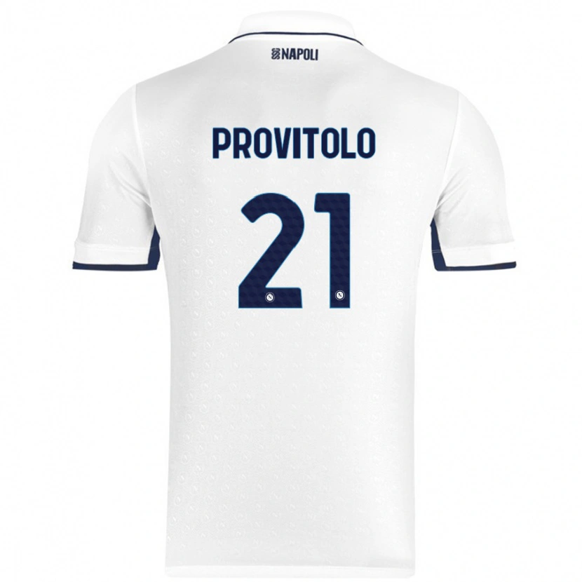 Danxen Kinder Vincenzo Provitolo #21 Weiß Königsblau Auswärtstrikot Trikot 2024/25 T-Shirt