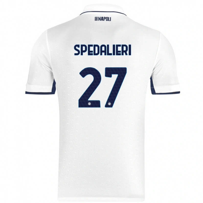 Danxen Kinder Johnatan Andrea Spedalieri #27 Weiß Königsblau Auswärtstrikot Trikot 2024/25 T-Shirt