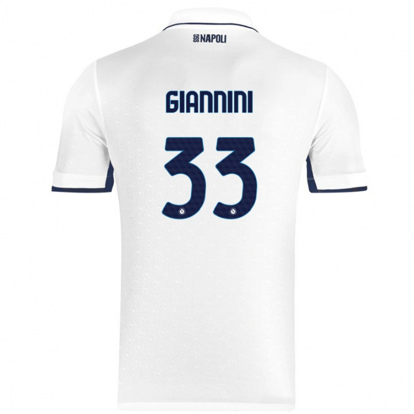 Danxen Kinder Enrico Giannini #33 Weiß Königsblau Auswärtstrikot Trikot 2024/25 T-Shirt