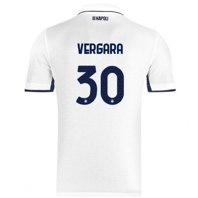 Danxen Kinder Antonio Vergara #30 Weiß Königsblau Auswärtstrikot Trikot 2024/25 T-Shirt