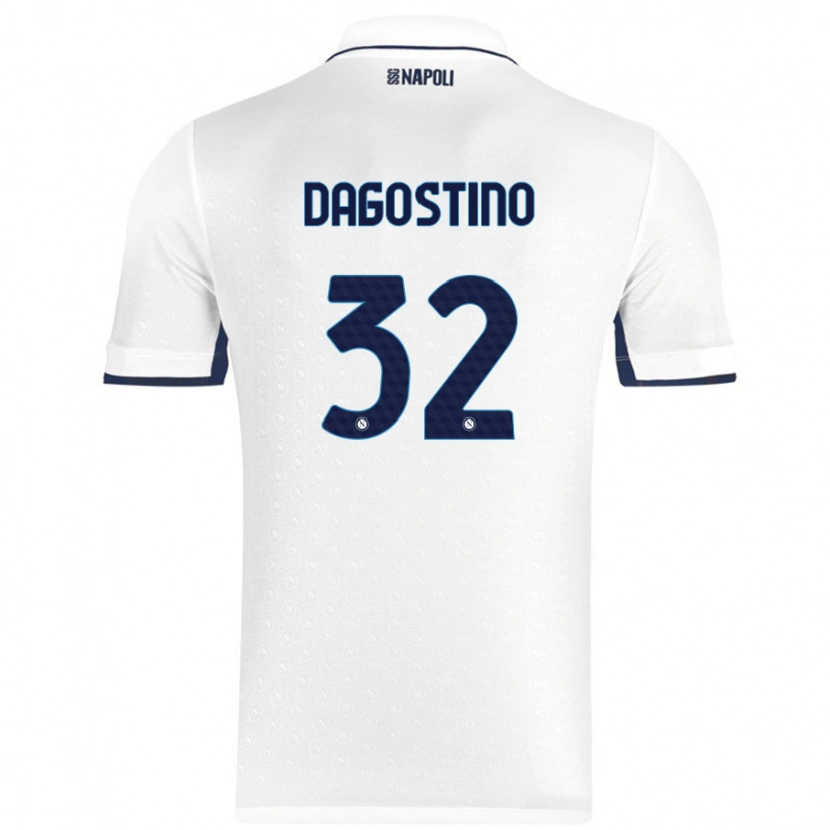 Danxen Kinder Giuseppe Dagostino #32 Weiß Königsblau Auswärtstrikot Trikot 2024/25 T-Shirt