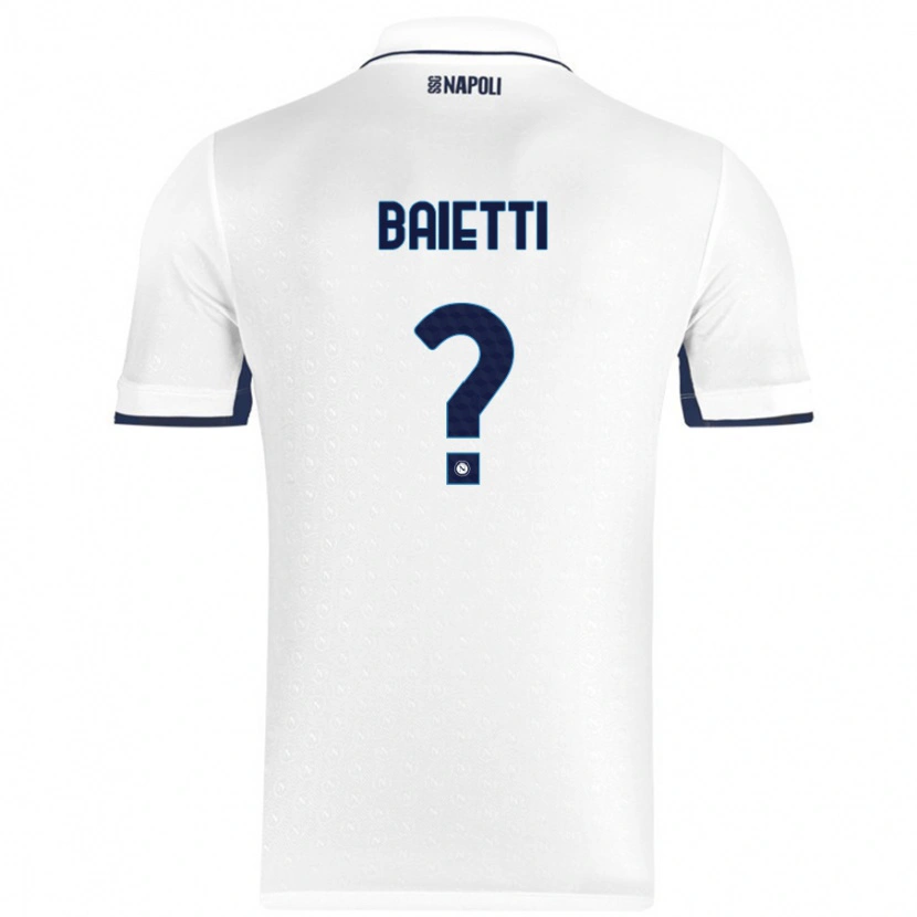 Danxen Kinder Francesco Baietti #0 Weiß Königsblau Auswärtstrikot Trikot 2024/25 T-Shirt