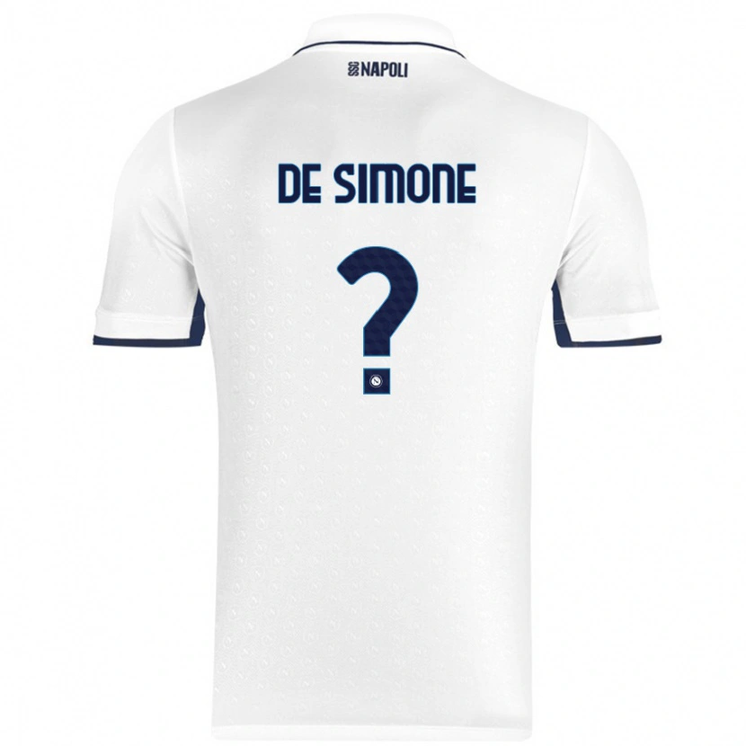 Danxen Kinder Paolo De Simone #0 Weiß Königsblau Auswärtstrikot Trikot 2024/25 T-Shirt