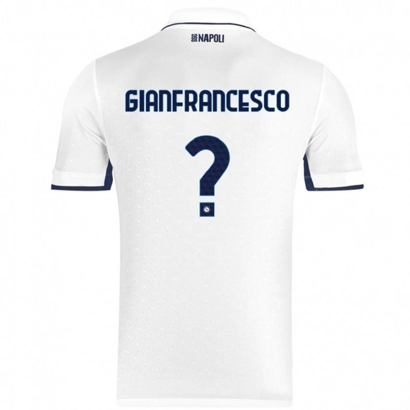 Danxen Kinder Sergio Gianfrancesco #0 Weiß Königsblau Auswärtstrikot Trikot 2024/25 T-Shirt