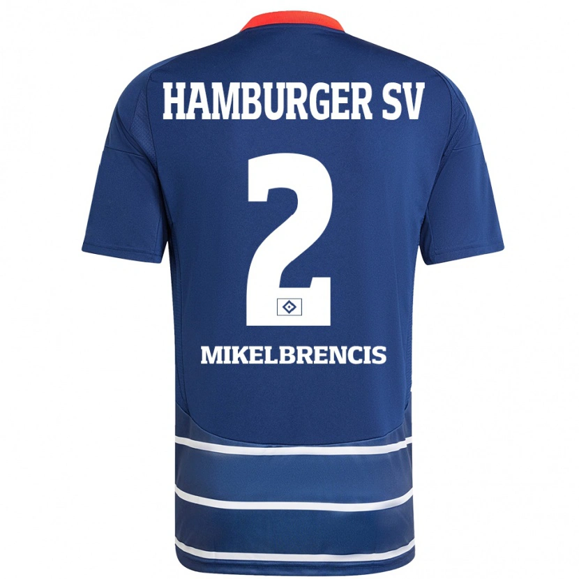 Danxen Kinder William Mikelbrencis #2 Dunkelblau Auswärtstrikot Trikot 2024/25 T-Shirt