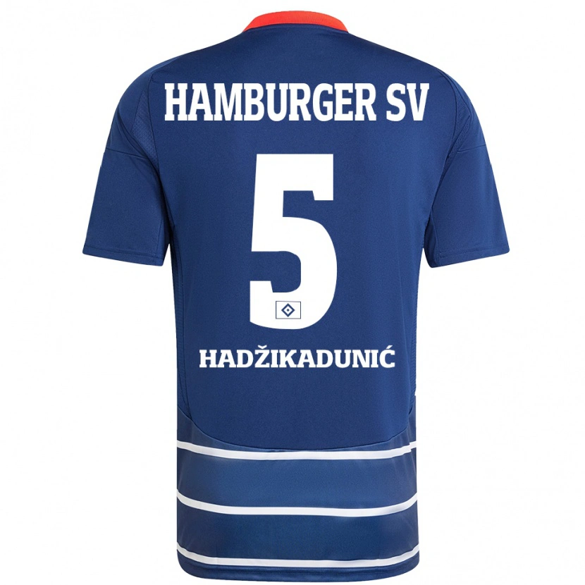 Danxen Kinder Dennis Hadzikadunic #5 Dunkelblau Auswärtstrikot Trikot 2024/25 T-Shirt