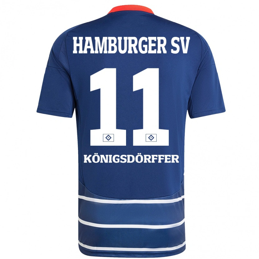 Danxen Kinder Ransford Königsdörffer #11 Dunkelblau Auswärtstrikot Trikot 2024/25 T-Shirt