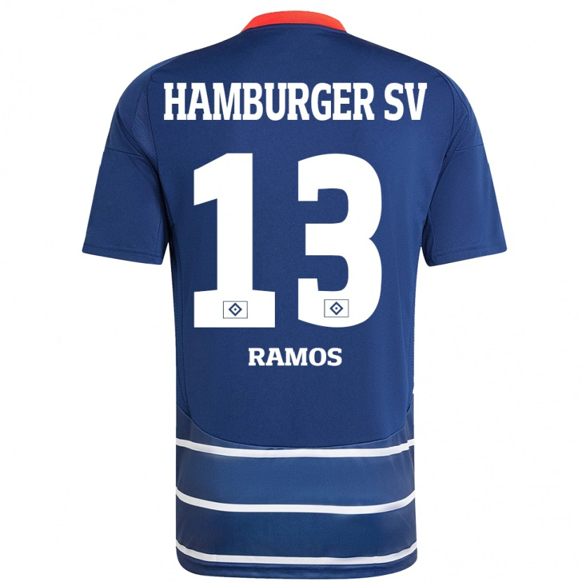 Danxen Kinder Guilherme Ramos #13 Dunkelblau Auswärtstrikot Trikot 2024/25 T-Shirt