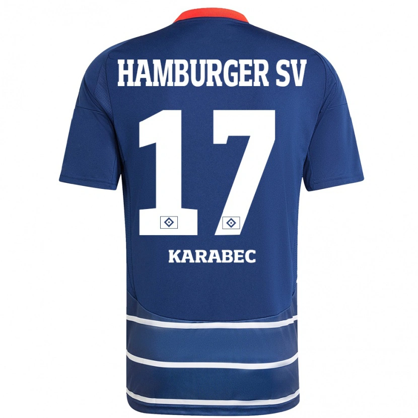 Danxen Kinder Adam Karabec #17 Dunkelblau Auswärtstrikot Trikot 2024/25 T-Shirt