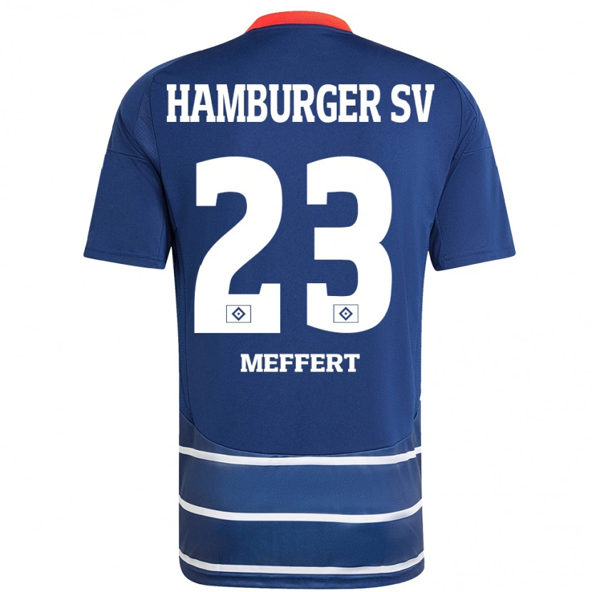 Danxen Kinder Jonas Meffert #23 Dunkelblau Auswärtstrikot Trikot 2024/25 T-Shirt